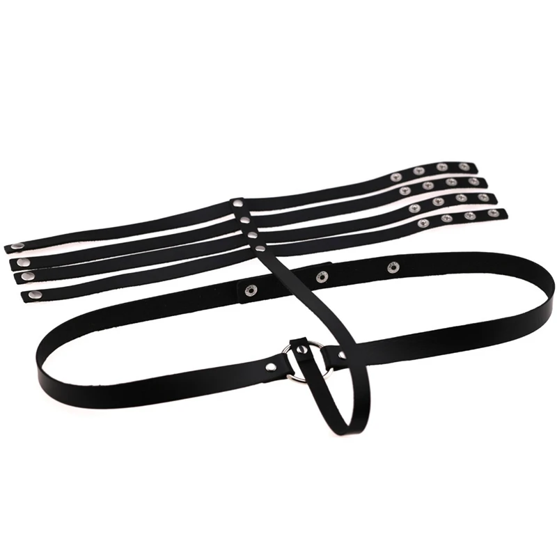 Leather Body Harness Cage Bra Lingerie Fetish Women Sexy Punk Goth Bondage Crop Tops Harness Bra Strappy Adjust Plus Size Garter