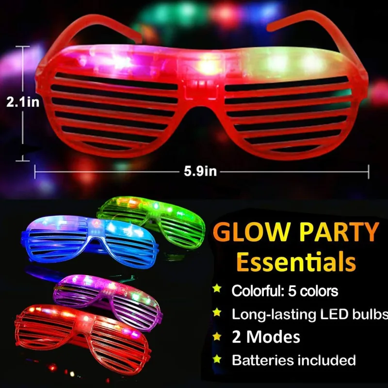 

Personality Reusable Glow 24pcs/set In The Dark Party Supplies LED Glasses Light Up Glasses Bar Dance Party Neon Party