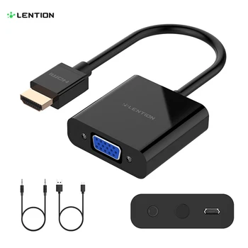 

Lention HDMI to VGA Adapter Male To Famale Converter Adapter 1080P Digital to Analog Video Audio For PC Laptop Tablet