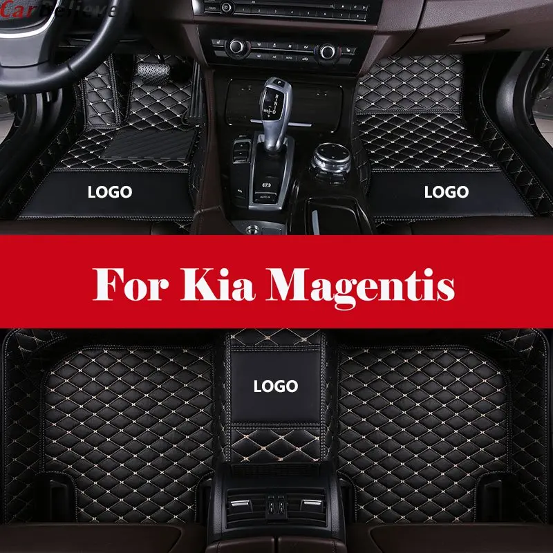 

Automobile Interior Accessories leather Luxury Custom Car Floor Mats Waterproof with Logo For Kia Magentis