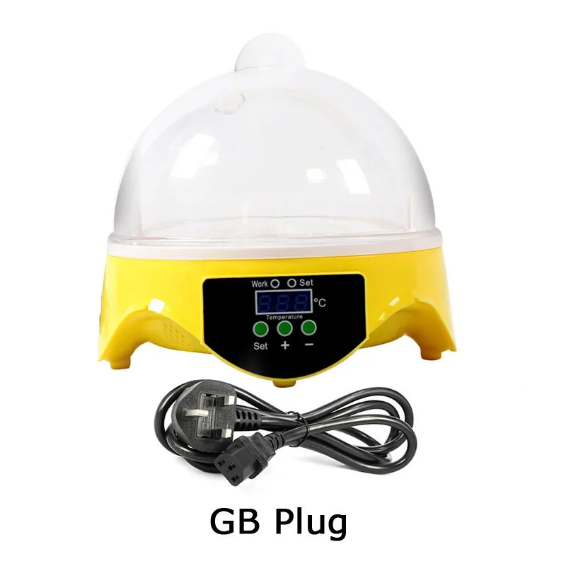GB Plug Дешевая цена инкубатор для яиц детский автоматический мини 7 яиц инкубатория машина птицеводство Брудер цифровой контроль температуры и влажности - Цвет: GB Plug