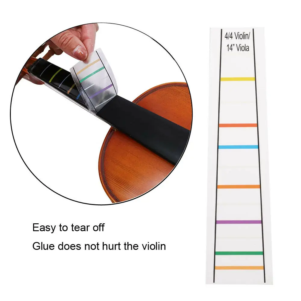 4/4 Violin Practice Fiddle Sticker Guide Fingerboard Chart Tape Fretless Fretboard Indicator Position Mark Sticker for Beginner