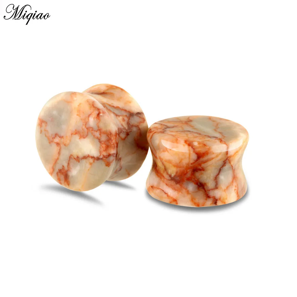 

Miqiao 2pcs/lot Stone Ear Plug Flesh Tunnel Piercing Expander 6-16mm Ear Plugs Gauges Ear Stretcher Body Piercing Jewelry