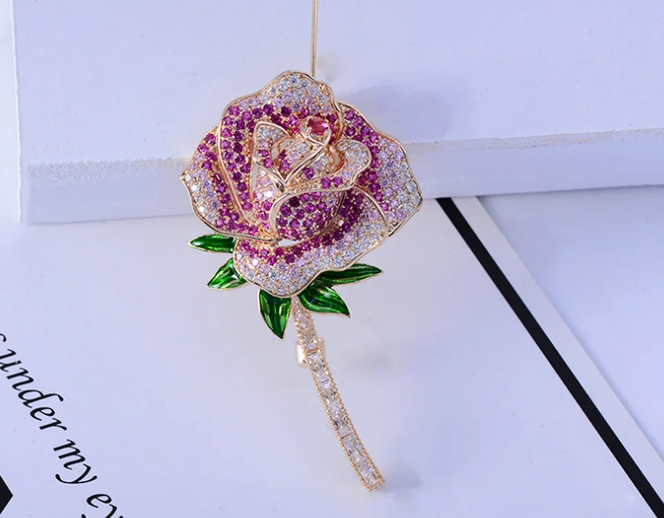 Ювелирные изделия donia Classic rose Blomworm Koper liar bruiloft broches sieraden perfect kubieke zirkoon broches sjaal pin