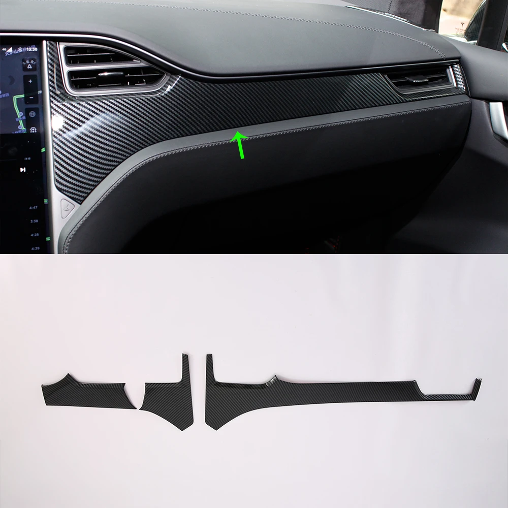 

Car Accessories Interior Car Dashboard Stickers Cover Central Control Armrest Box Sticker Trims For Tesla Model X 2019