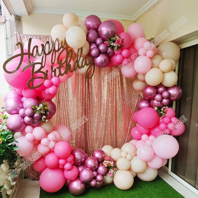

167pcs Macaron Pink Balloon Garland Wedding Valentines Day Background Baby Shower Party Table Cream Peach Decor Globos Birthday