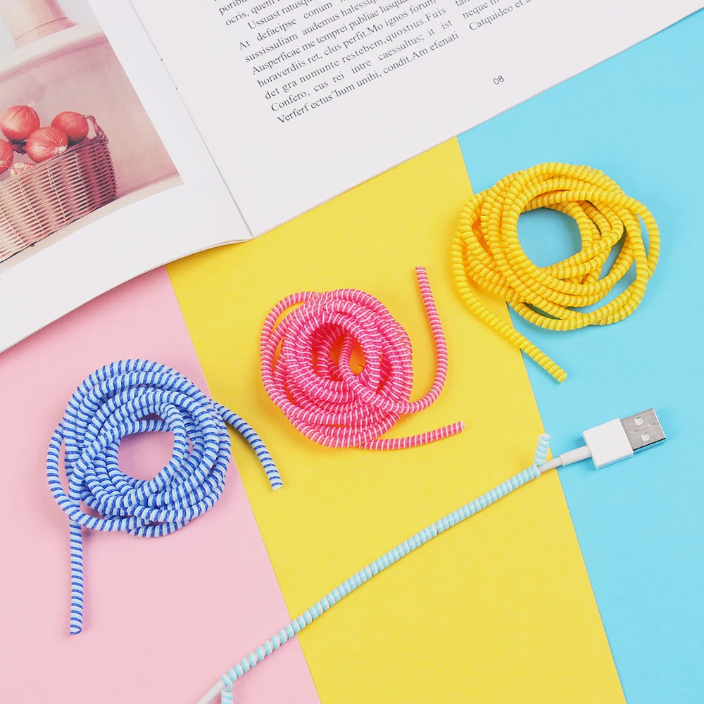 

1PC 1.4M USB Charging Data Line Cable Protector Wire Cord Protection Wrap Cable Winder Organizer Consumer Electronic Accessories