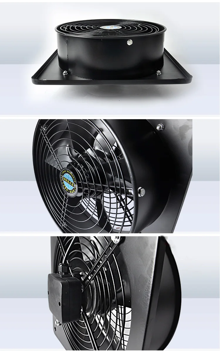 16in 220/380V 180/300W Square Outer Rotor Axial Fan Industrial fan Suitable for Workshops, Warehouses, etc