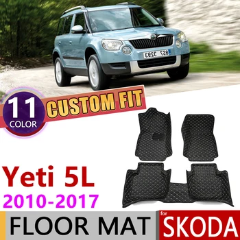 

Custom Leather Car Floor Mats for Skoda Yeti 5L 2010~2017 5Seats Auto Foot Pad Carpet Accessories 2011 2012 2013 2014 2015 2016