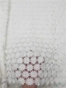 

latest skin friendly African Cord Lace Fabric very soft High Quality guipure lace fabric For Evening Dresses