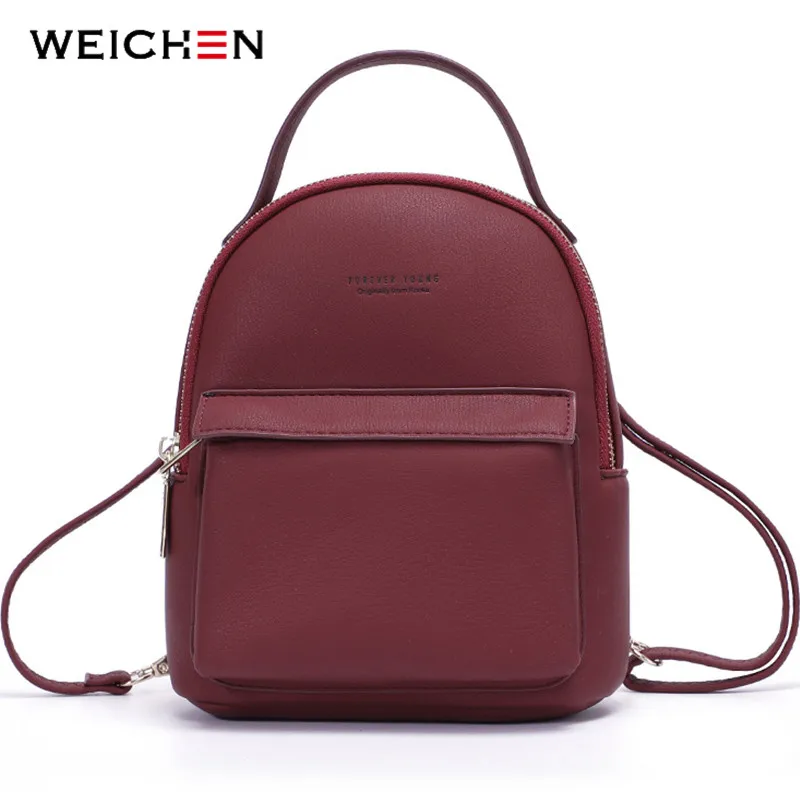 

WEICHEN New Women Mini Backpack Soft Touch Multi-Function Female Small Backpack & Shoulder Bag Womens Bagpack Ladies Bolsos