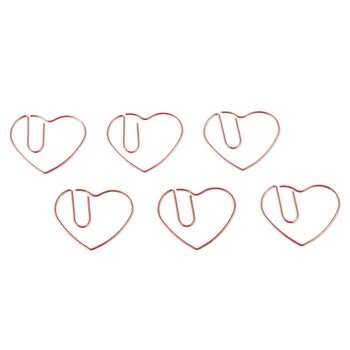 

100 Pieces Love Heart Shaped Small Paper Clips Bookmark Clips for Office School Home Metal Paper Clips Rose Gold
