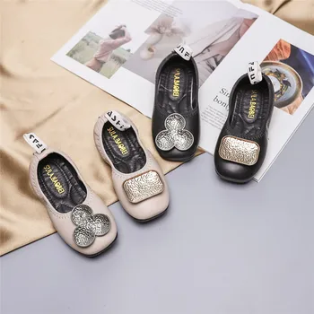 

Princess Shoes for Girls 2019 Autumn Black School Shoes for Girls Slip-on Flats School Shoes for Girls Children's Flats Black