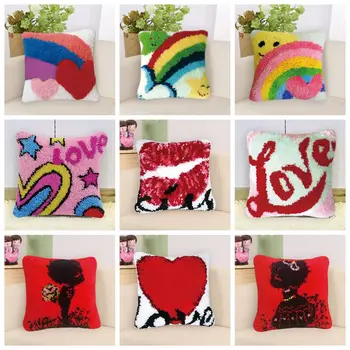 

LOVE Latch Hook Kits DIY Smyrna Knooppakket Klink Haak Kleed Bloemen Pillow Foamiran For Flowers Embroidery Gift Do It Yourself