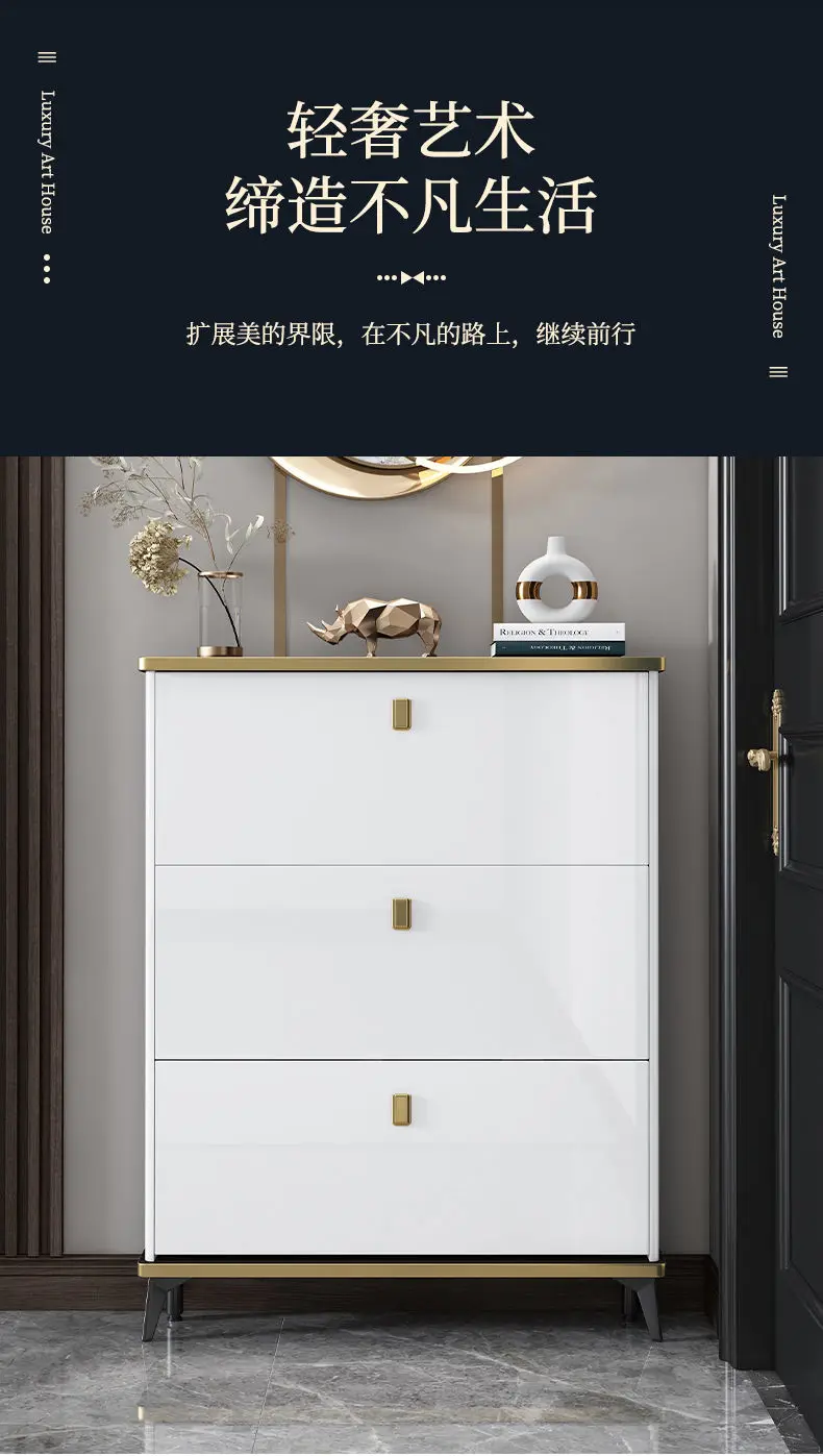 Living Room Household Furniture Ultra-thin Shoe Cabinets Dormitory Hallway Porch Shoe Shelf Small Apartment Hotel Storage Rack