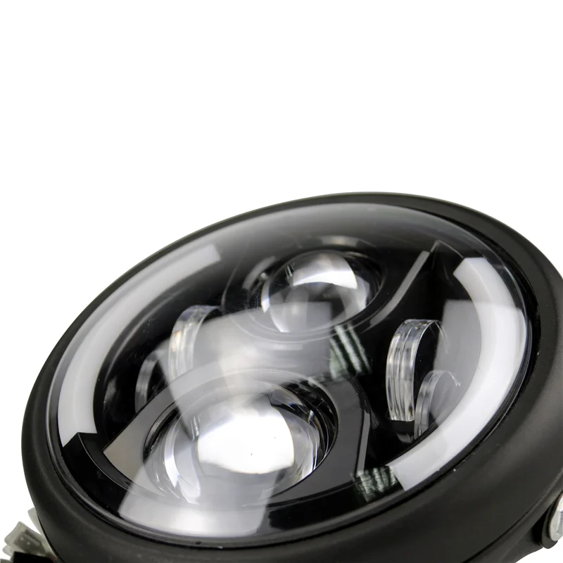 Yctze 7 inch motorfiets lamp schaal, aluminium modificatie led koplamp lamp behuizing deksel met klem (zwart
