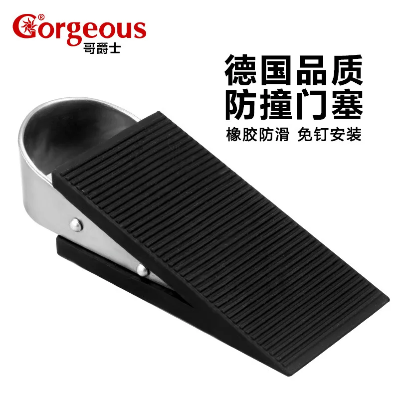

Anti-slip Rubber Stainless Steel Handle Door Stopper Anticollision Mute Door Stopper Indoor Bedroom Room Door Stop