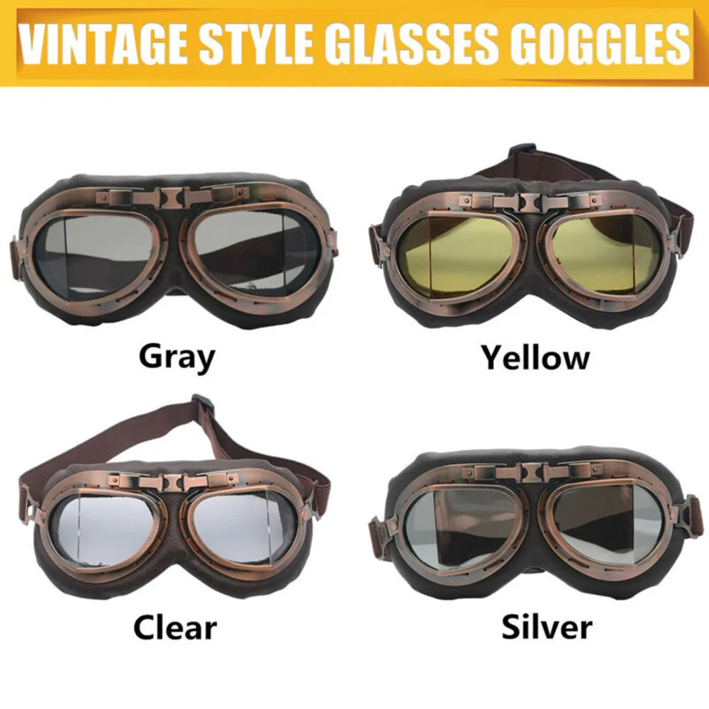 1pcs Motorcycle Glasses Retro Riding Helmet Windproof Anti-fog Accessories