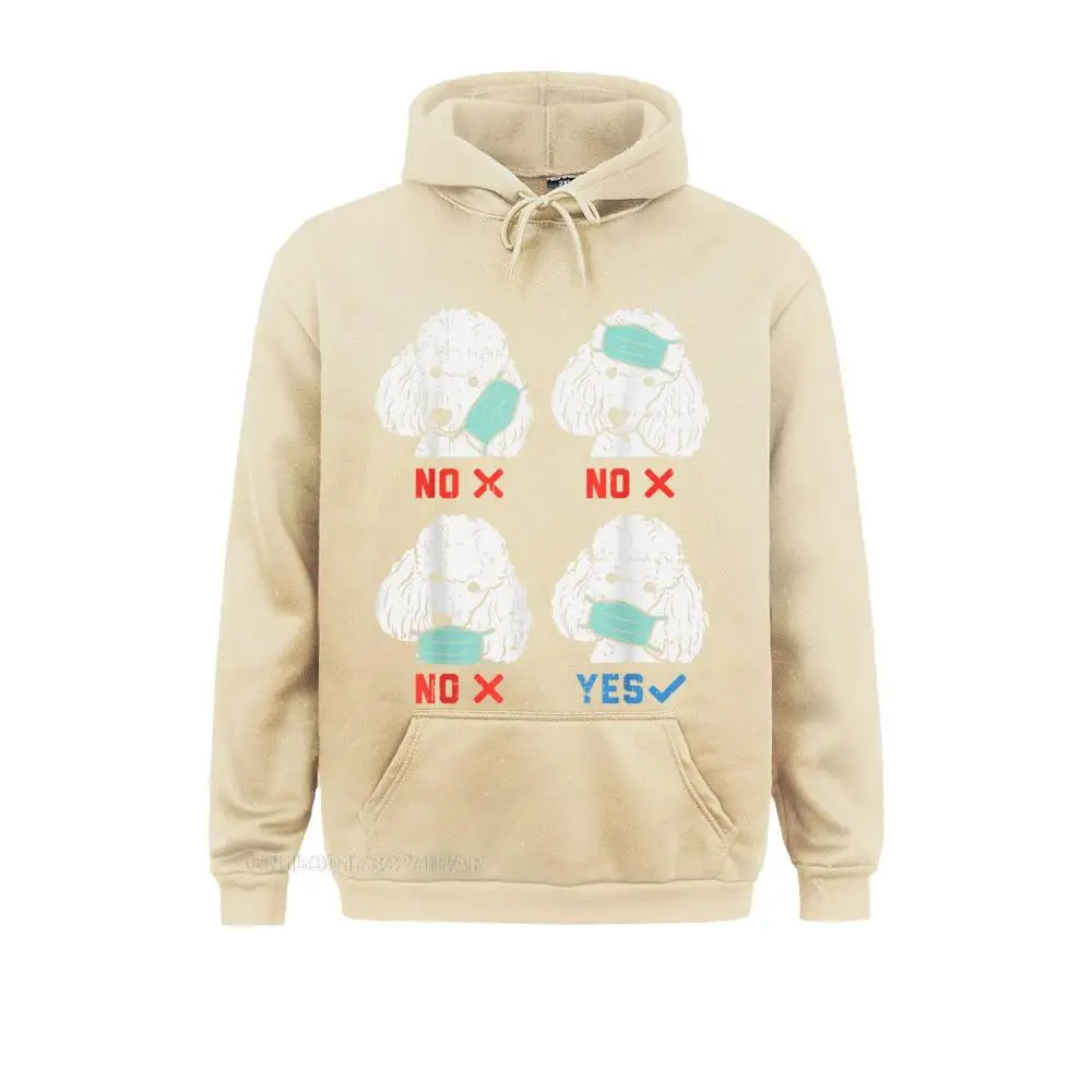 thumbnail image 1 of Sudadera con capucha de manga larga para hombre, divertida, con diseño de caniche con mascarilla, ideal como regalo para cuarentena y distanciamiento social, 1 of 5