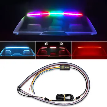

7 colors Multi-mode 90CM Car LED Waterproof High-position Brake Light Running Water Steering Colorful car Warning Light DC 12-24
