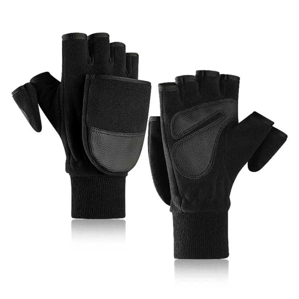

Gloves Winter Men and Women Riding Touch Screen Windproof Outdoor Riding Cotton Gloves Exposing Fingers