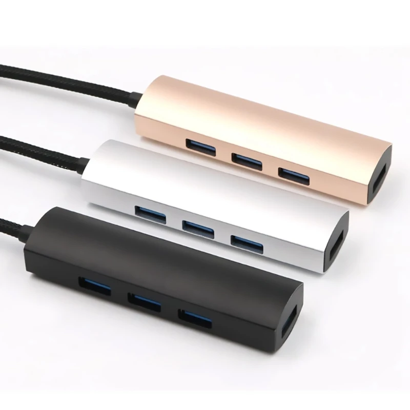 Сплав Тип C на 4 порта USB 3,0 концентратор адаптер для Macbook Pro Google ChromeBook PC