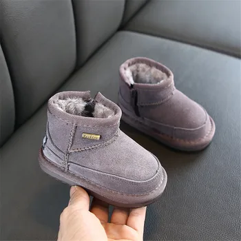 

2020 Winter Baby Shoes Fashion Brand Suede Soft Infant Snow Boots 0-3 Year Plush Warm Non-slip Child Boots