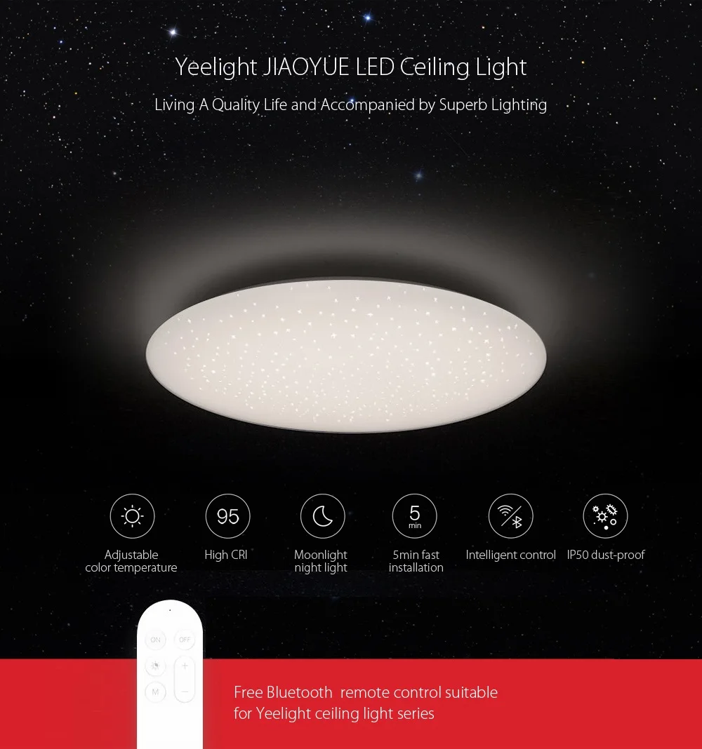 New Xiaomi mijia Yeelight YLXD42YL Upgrade Version 480mm Smart LED Ceiling Light Support Apple HomeKit Intelligent Control