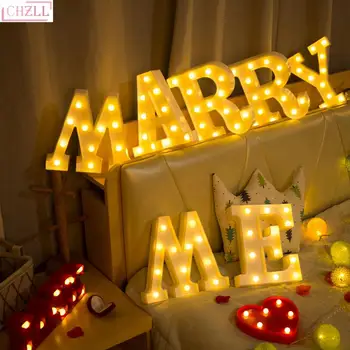 

CHZLL DIY Warm White A to Z LED Letter Light christmas led light Marry Me Lights decorations Light Wedding Decor Accessories Pro