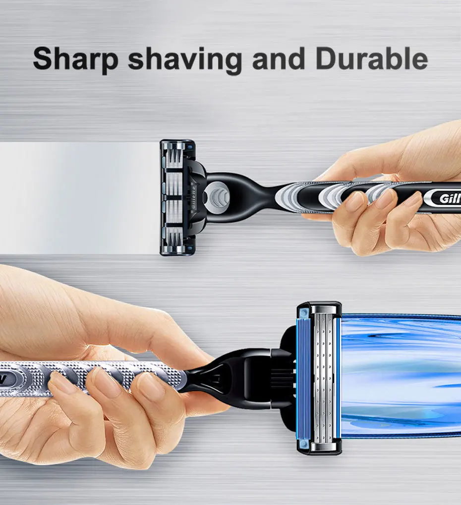 Shaving razor for male Gillette Mach3 Original holder handle Men face care with replacement razor blades Cassette Manual razor