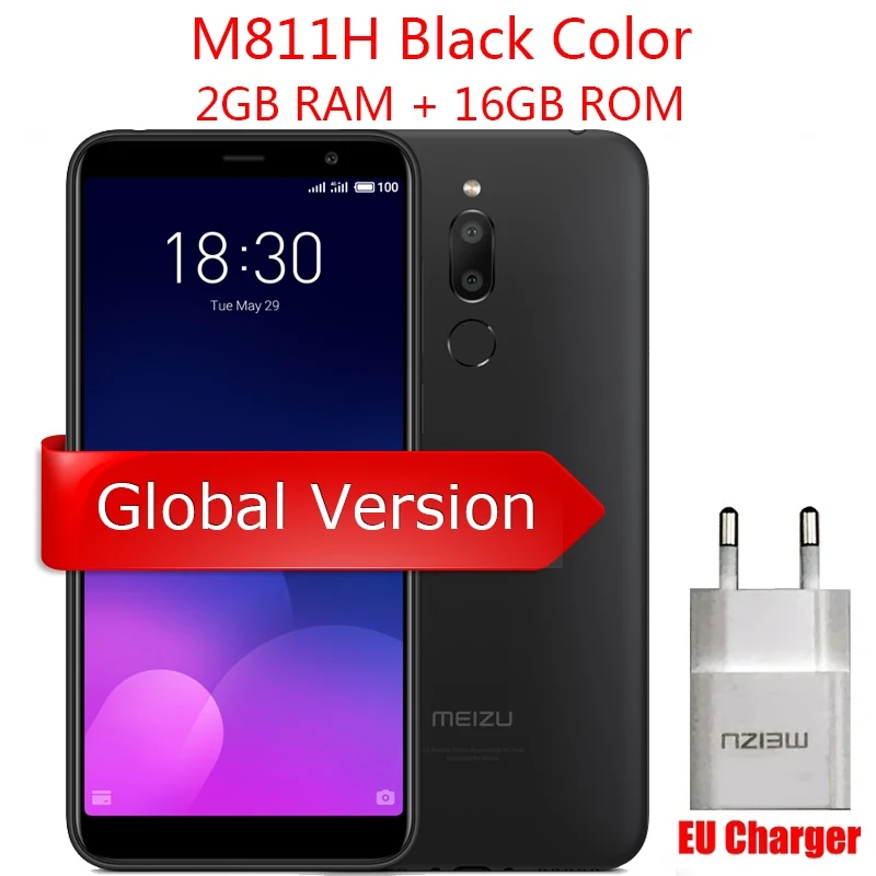 Meizu M6T, 6 T, 4G, LTE, мобильный телефон, 2 ГБ, 16 ГБ, MTK6750, четыре ядра, 5,7 дюймов, HD, полный экран, двойная задняя камера, отпечаток пальца, gps - Цвет: M811H Black 2G 16G