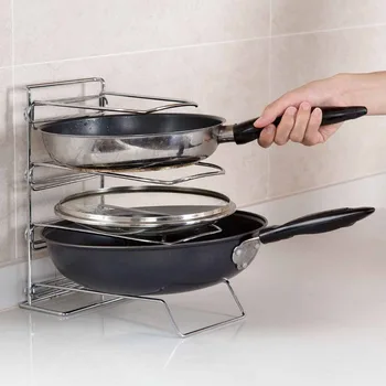 

Pots Storage Rack Holder Cookware Shelf Drainer Cutting Board Pan Lid Pot Cover Holder Rack Stand Cabinet Kitchen Organizer