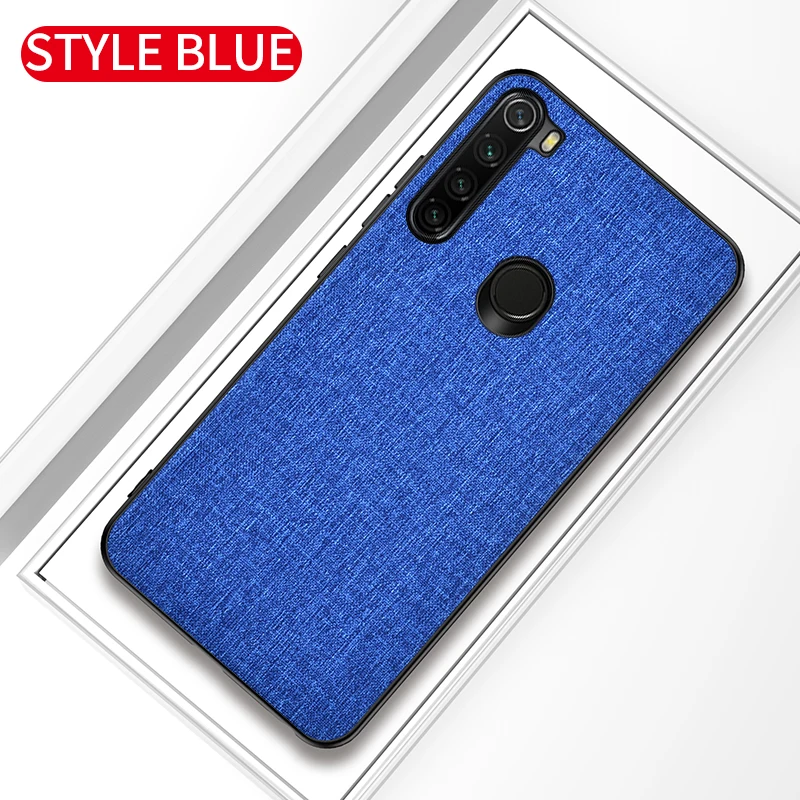 Blue Voppton чехол для Xiaomi Redmi Note 8 T, деловая ткань, Жесткий ПК, мягкая ТПУ Рамка, задняя крышка для Redmi Note 8 T, чехол для телефона - Цвет: Blue