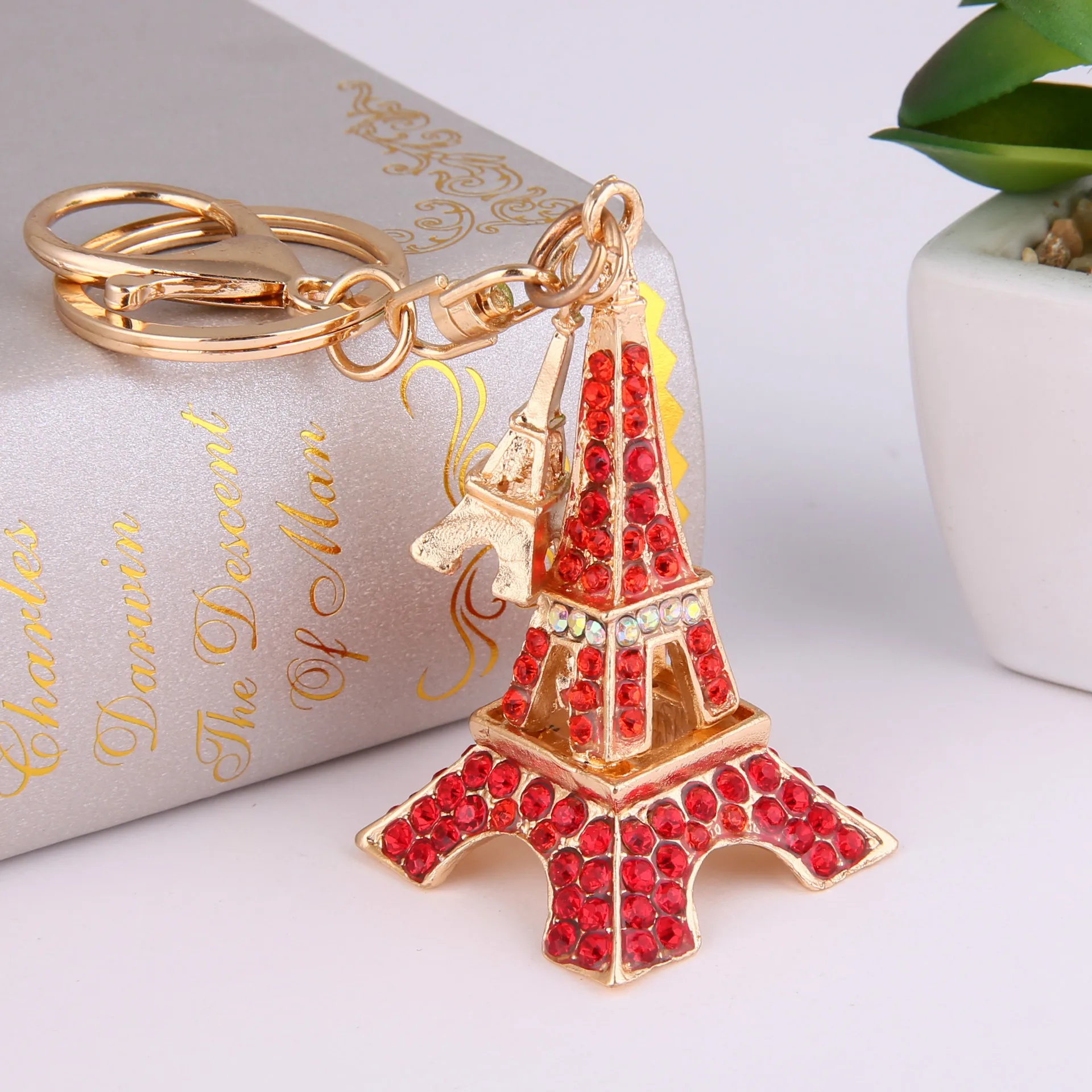 Автомобильные аксессуары брелок Эйфелева башня Стразы милое женское