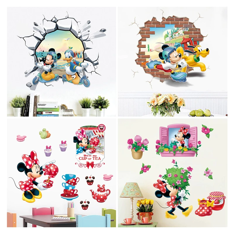 Stickers Children's Doors Wall Sticker Kids Minnie Door Wall