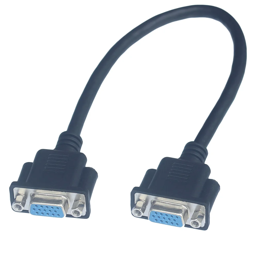 30cm Short VGA Female to Female D-Sub Video RGB HD15Pin Cable Cord for Monitor