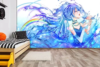 

[Self-Adhesive] 3D Hatsune Miku 95858585 Japan Anime Wall Paper mural Wall Print Decal Wall Murals