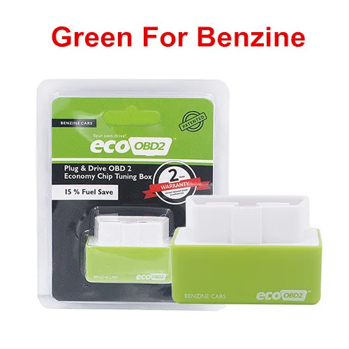 Лучший ECO OBD2 NitroOBD2 полный чип тюнинг производительность коробка Nitro OBD2 EcoOBD2 разъем и драйвер для дизельного бензина автомобиля OBDII интерфейс - Цвет: Green For Benzine