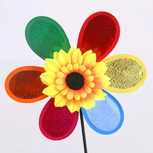 Детская уличная игрушка, пластиковый подсолнечник, радужная ветряная мельница, ветряная блесна, Детская Спортивная игрушка, газон, сад, вечерние украшения, ветряная мельница, игрушка 2