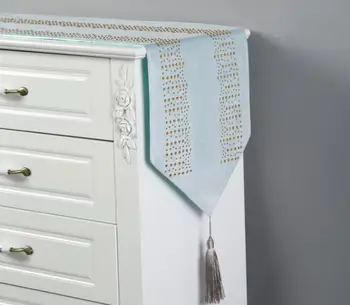 

Decoration Table Runner Polyester Table Cover Dustproof Cabinet Cover Diamonds Ironing Tech 32x180cm 32x200cm