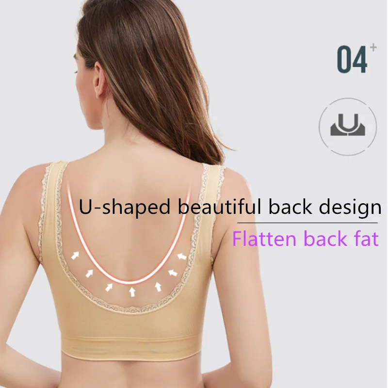 Wireless Bras for Women Underwear Cross Front Side Buckle Push Up