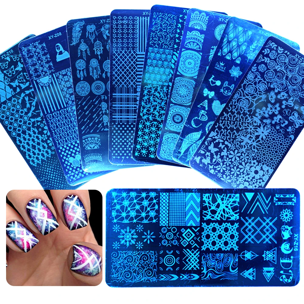 

1Pcs Mixed Design Stainless Steel Nail Art Stamping Plates Rectangular Image Template DIY Manicure Stencils Tools XYZ01-32
