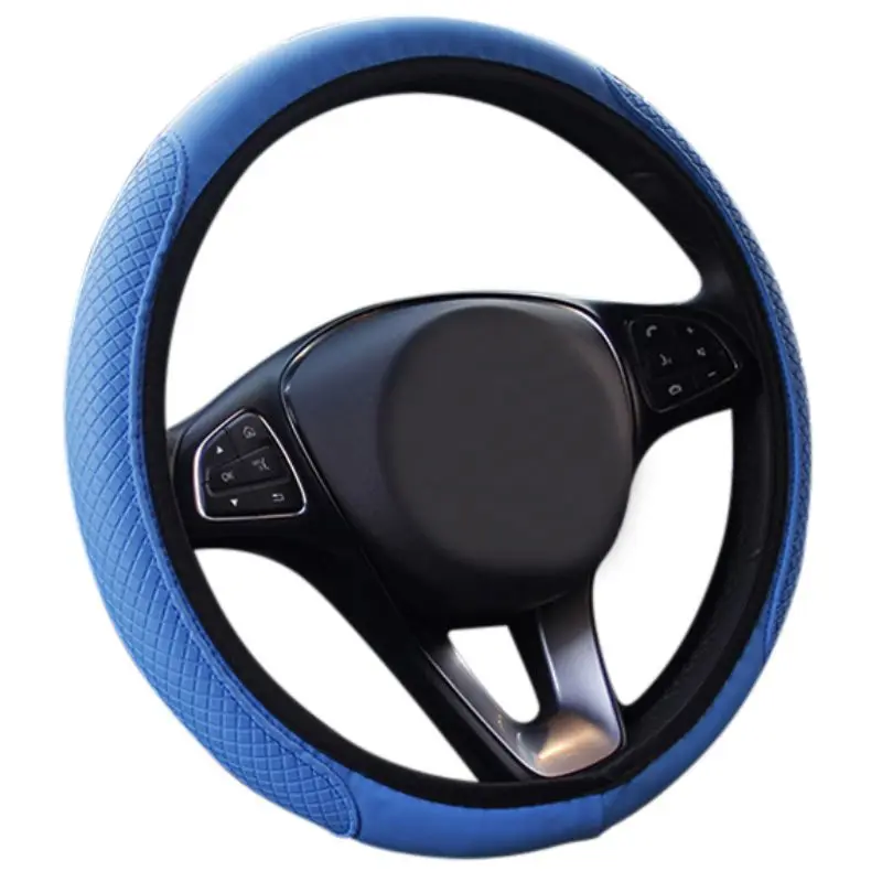 ONEWELL Car Fiber skin Steering Wheel Cover Breathable Car Auto Universal Elastic Skid Proof Steering-wheel Covers Car Styling