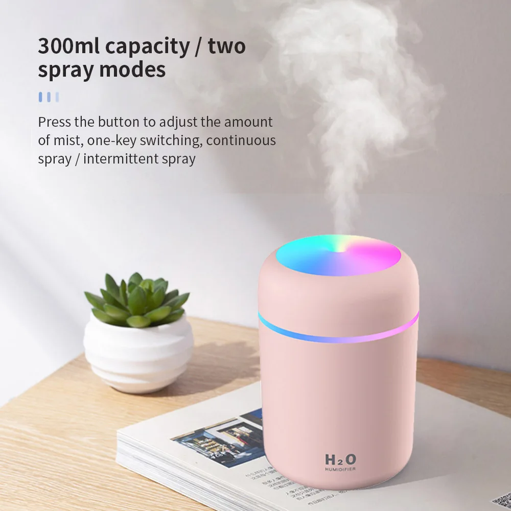 Mini Portable USB Humidifier Car Air Purifier Colorful Night Light