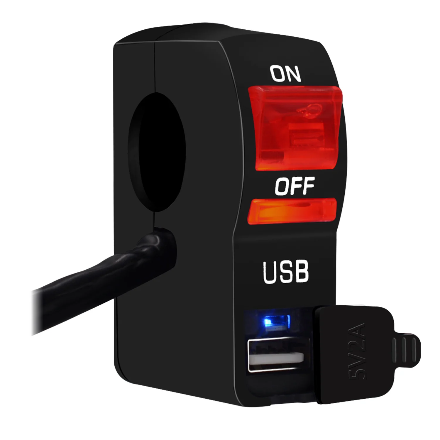 Красный 1 шт. Универсальное USB Автомобильное зарядное устройство 12 В DC скутер светодиодный фонарь мотоцикл электрический автомобиль с выключателем света Мотоцикл переключатели аксессуары - Цвет: Красный