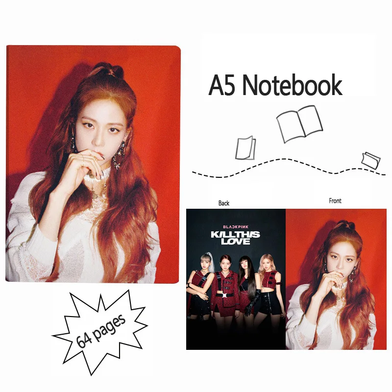64 страницы BlackPink KILL THIS LOVE записная книжка с пластиковым рукавом записная книжка JISOO LISA ROSE JENNIE Фотокнига SOLO Forever Young LJJ872