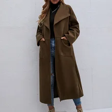 

European And American Fashion Wool Coat Women's Clothing Autumn And Winter Fashion Slim Temperament Lapel Overcoat