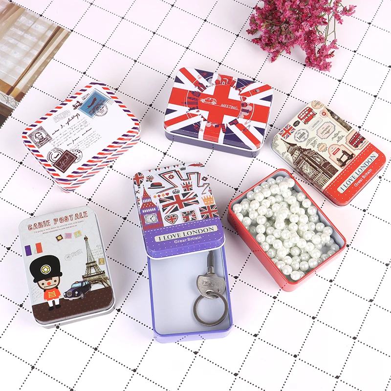 1×Mini Tin Box Sealed Jar Jewelry Candy Storage Box  Container Case Organizer