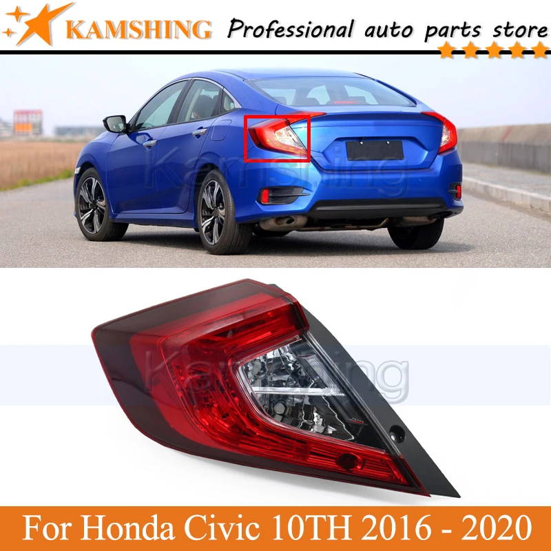 Kamshing внешний задний светильник для Honda Civic 10TH 2016 2017 2018 2019 2020 стоп-сигнал фонарь