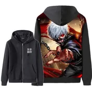 Одежда с надписью «Tokyo Ghoul Толстовка Аниме Косплей Ken kaneki черного цвета на молнии с капюшоном куртка пальто Свитшот - Цвет: 4